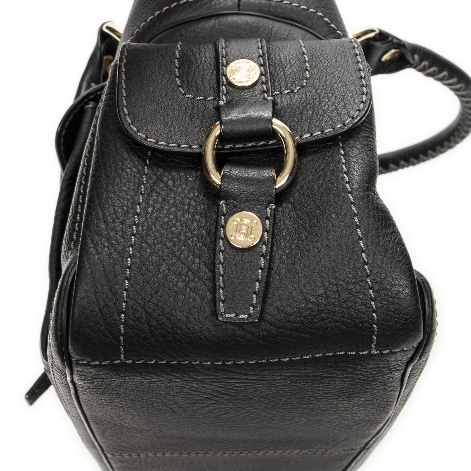 Celine Boogie Bag Black Gray Calfskin Leather — view 8