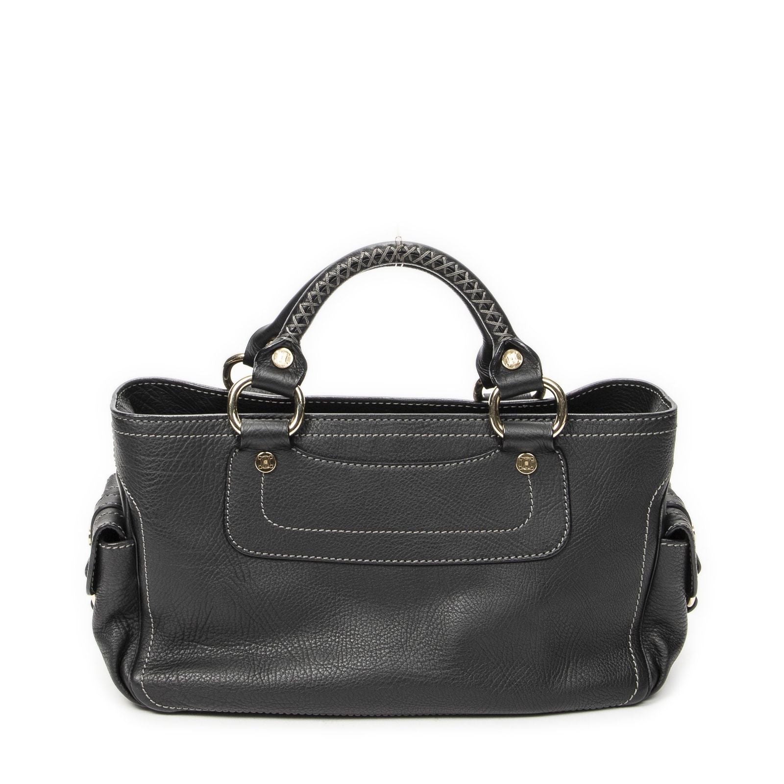 Celine Boogie Bag Black Gray Calfskin Leather — view 5
