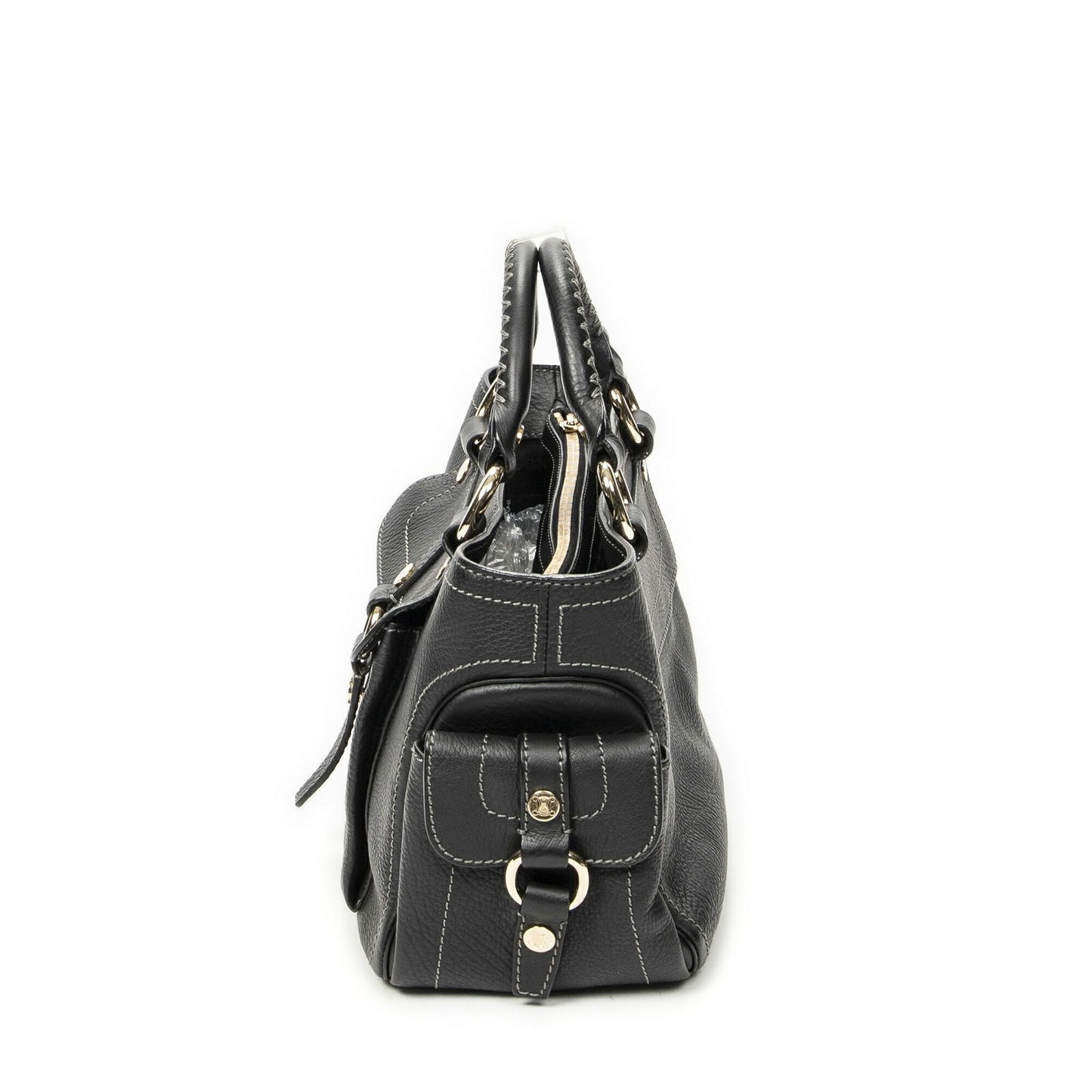 Celine Boogie Bag Black Gray Calfskin Leather — view 3