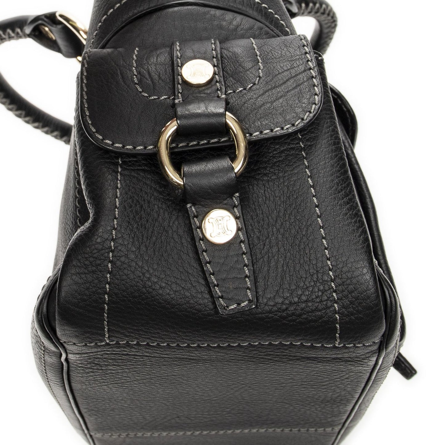 Celine Boogie Bag Black Gray Calfskin Leather — view 7
