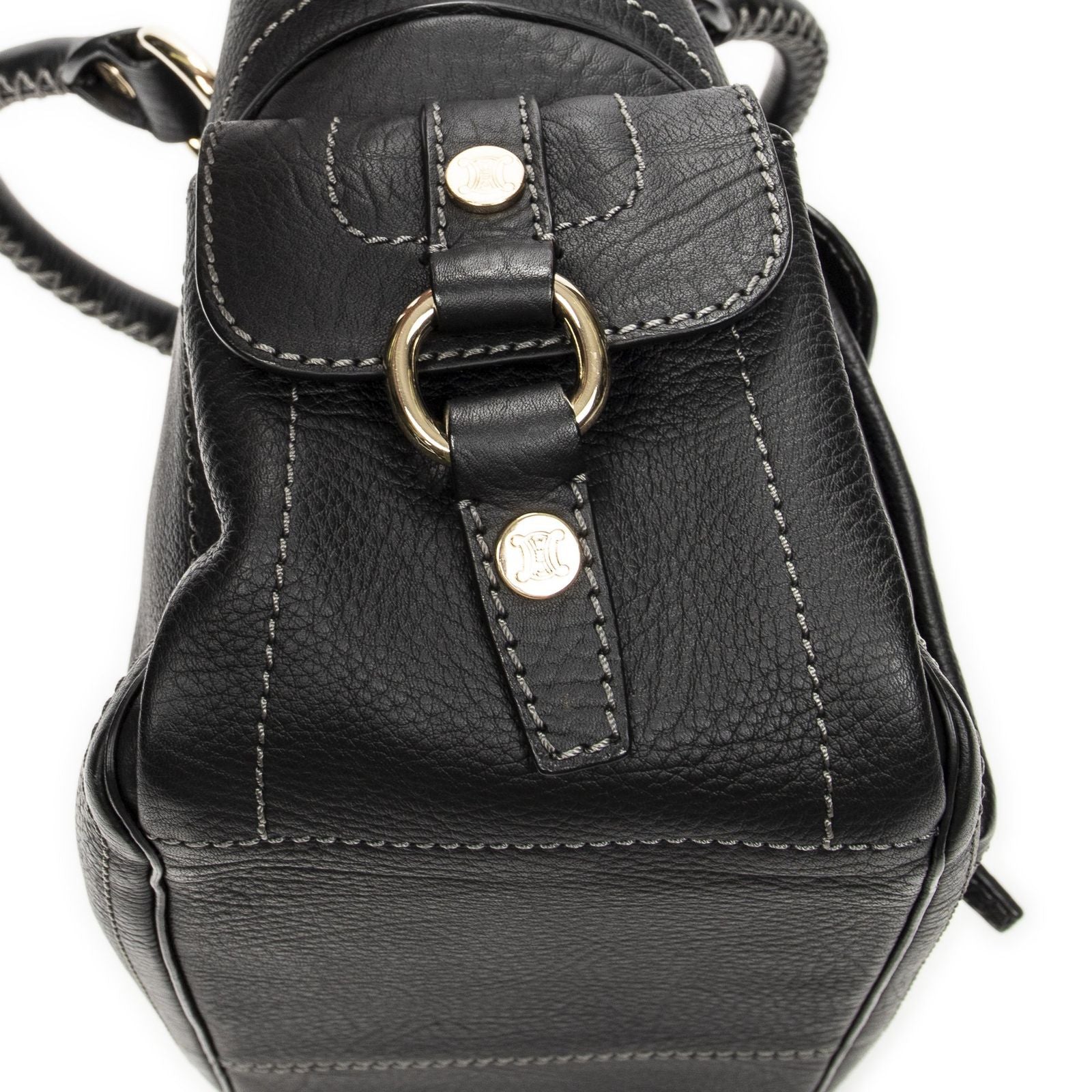 Celine Boogie Bag Black Gray Calfskin Leather — view 7