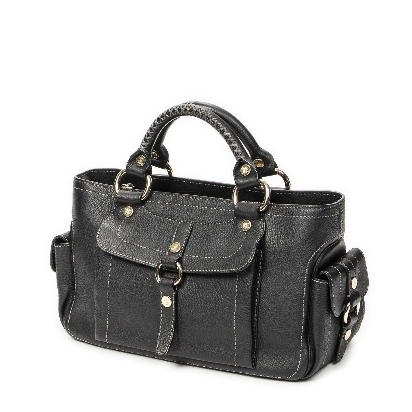 Celine Boogie Bag Black Gray Calfskin Leather — view 2