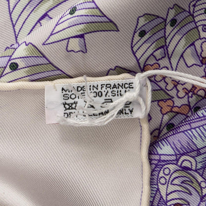 Hermes Scarf Purple Green Silk — view 5