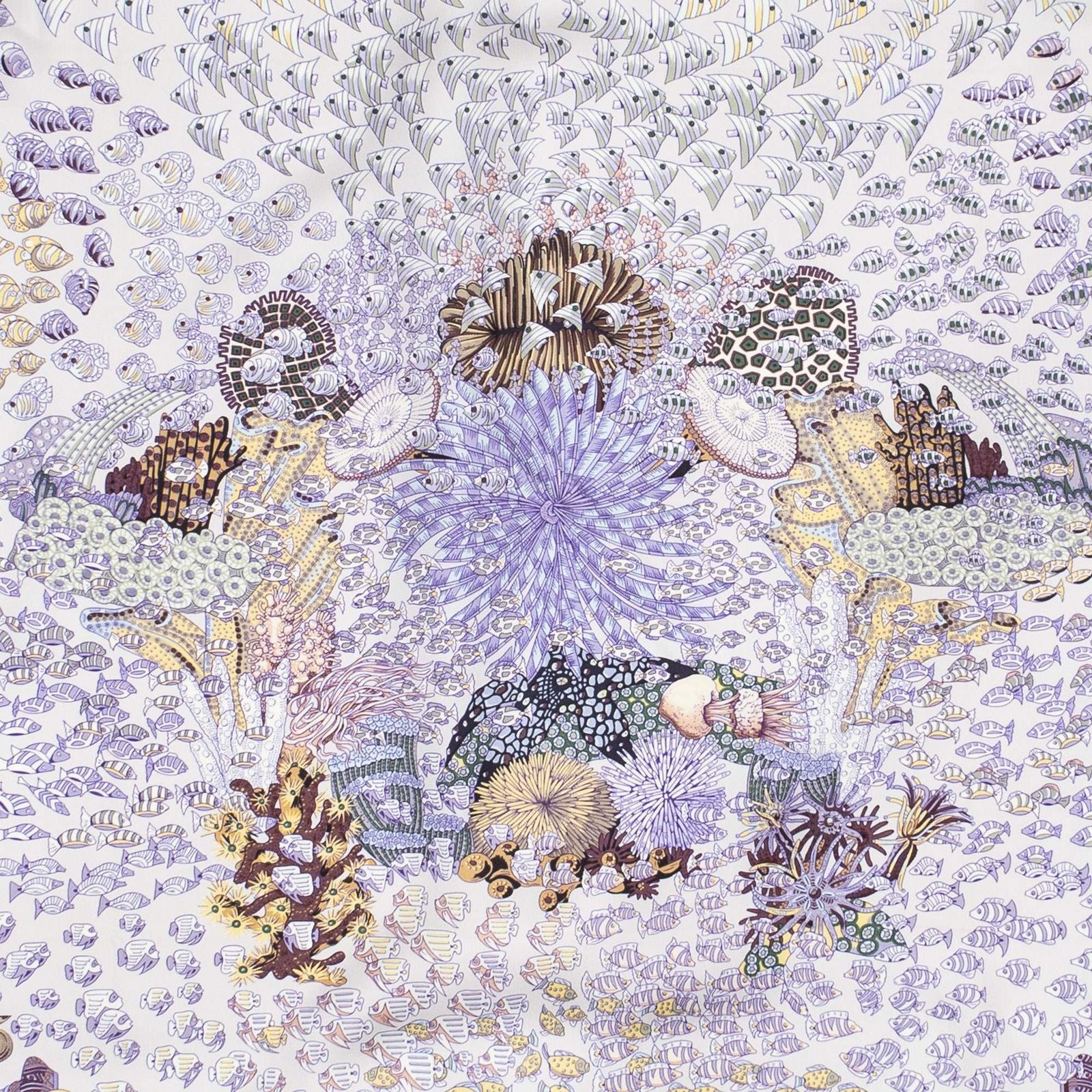 Hermes Scarf Purple Green Silk — view 3