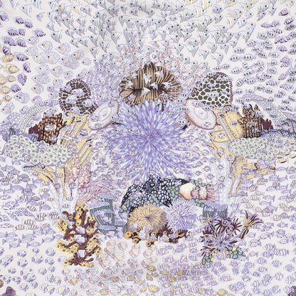Hermes Scarf Purple Green Silk — view 3