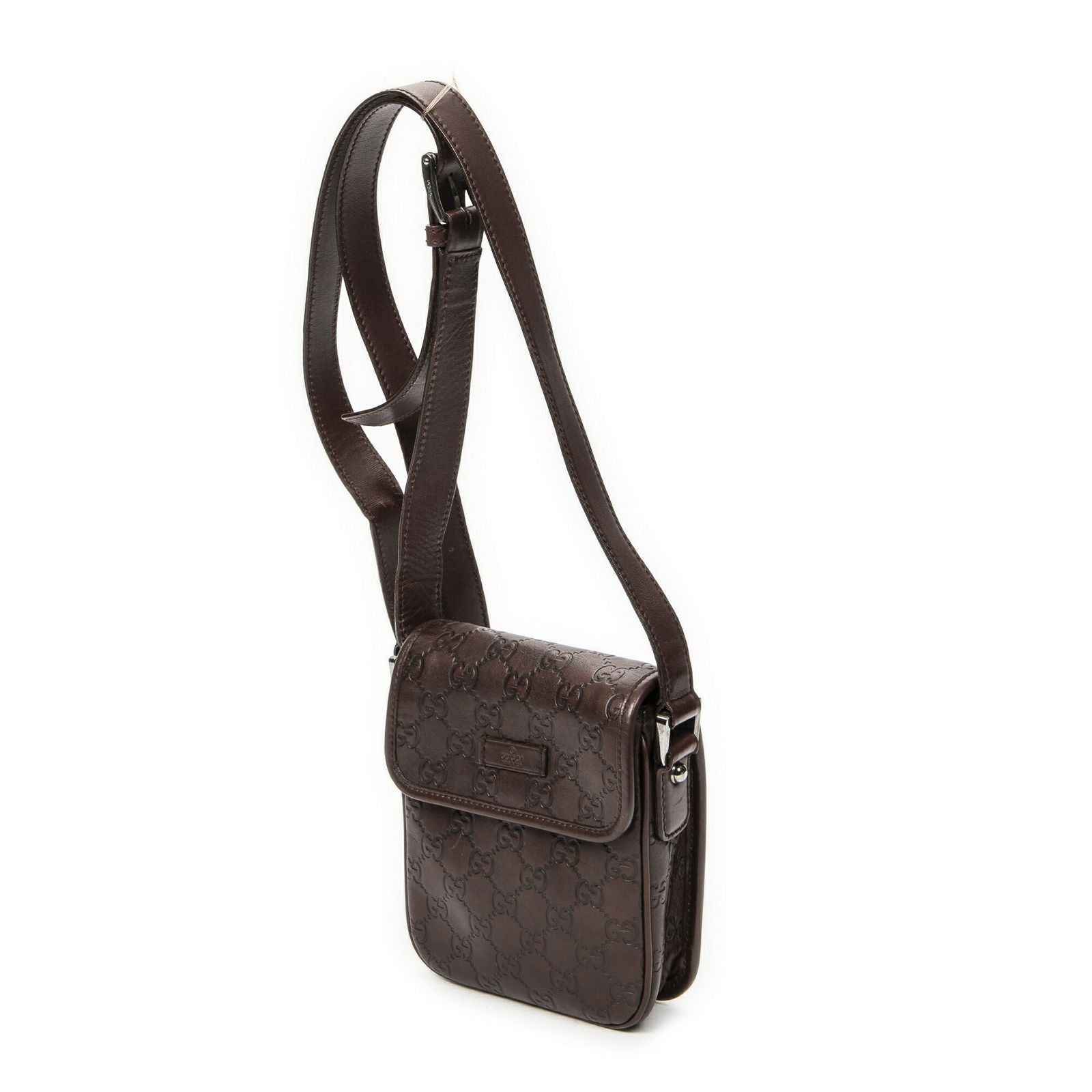 Gucci Mini Faux Crossbody Dark Brown Guccissima — view 2