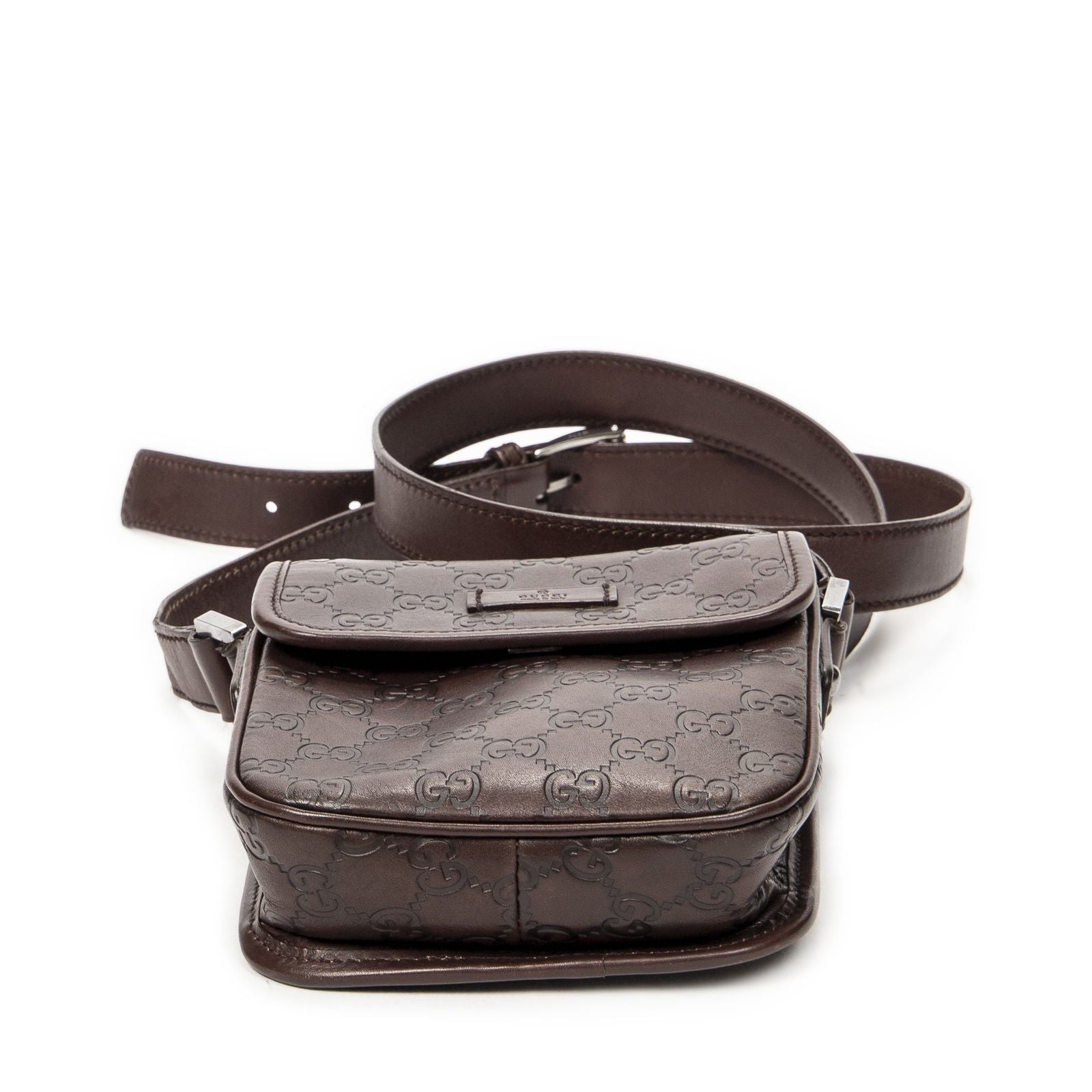 Gucci Mini Faux Crossbody Dark Brown Guccissima — view 6