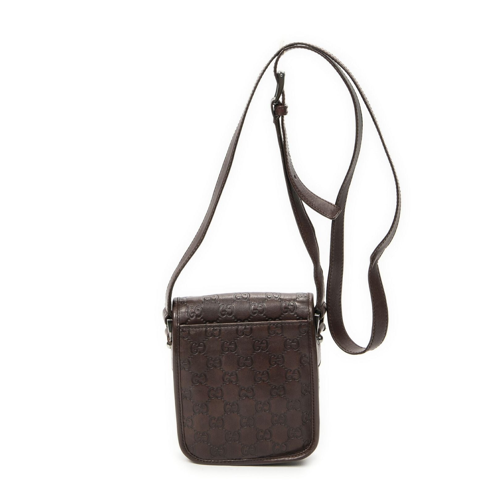 Gucci Mini Faux Crossbody Dark Brown Guccissima — view 5