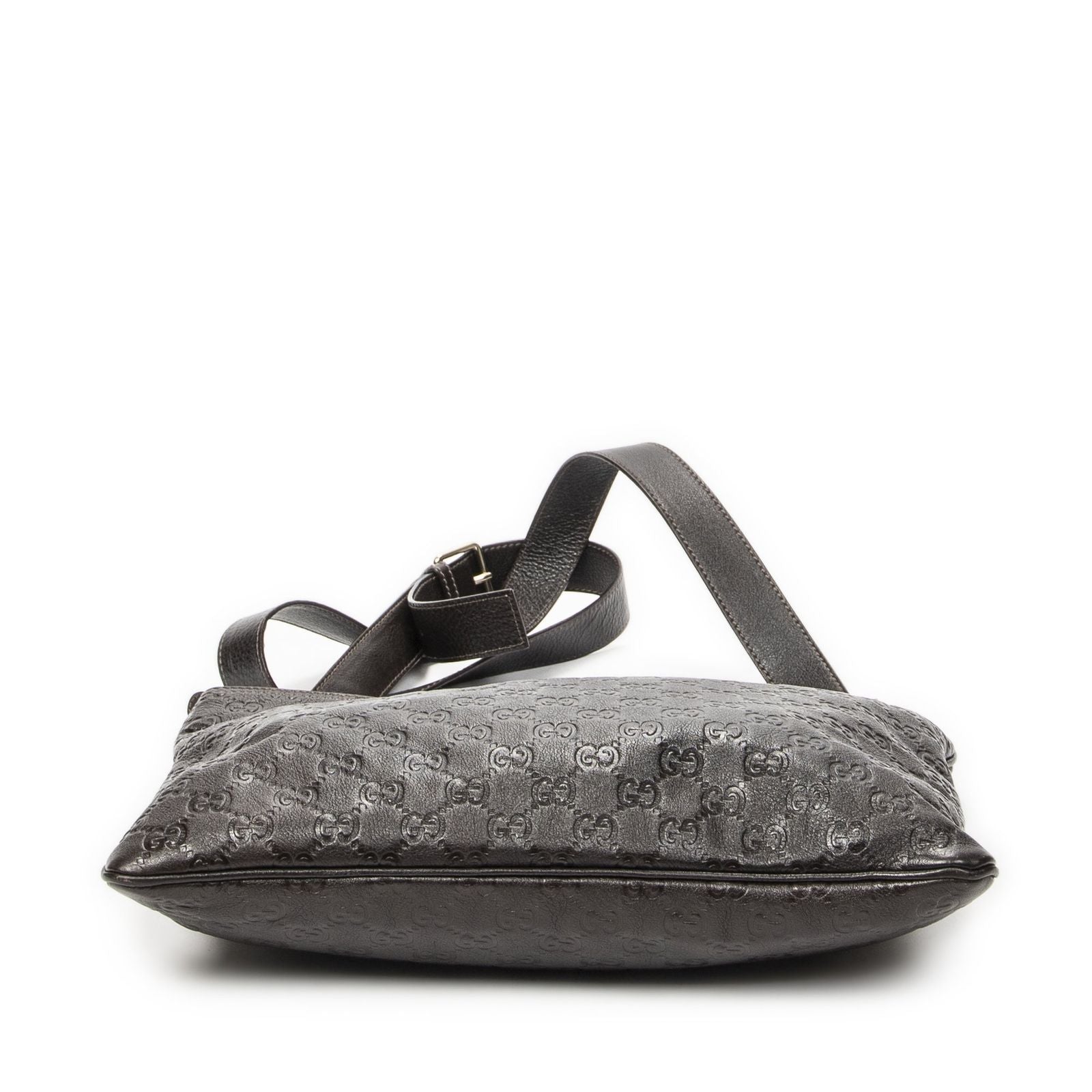 Gucci Large Square Zip Messenger Dark Brown Guccissima — view 6