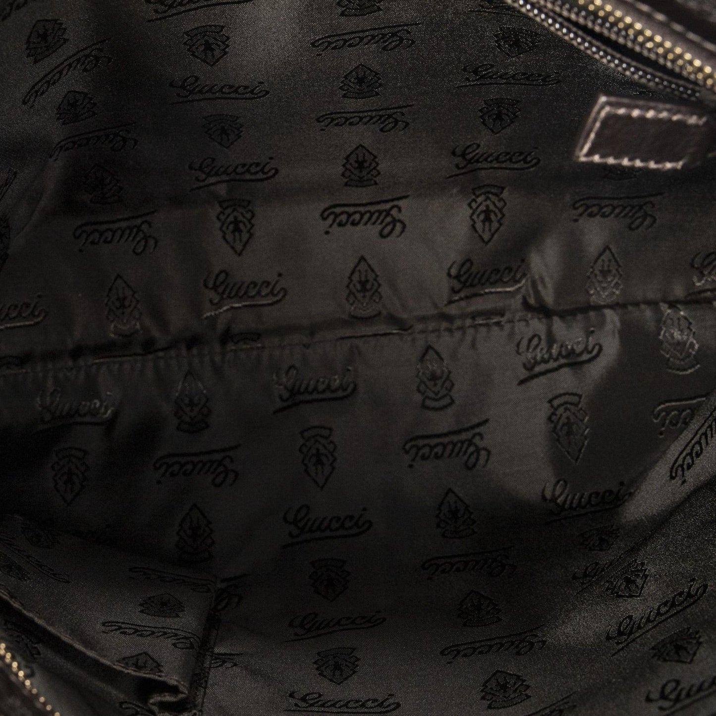 Gucci Large Square Zip Messenger Dark Brown Guccissima — view 9