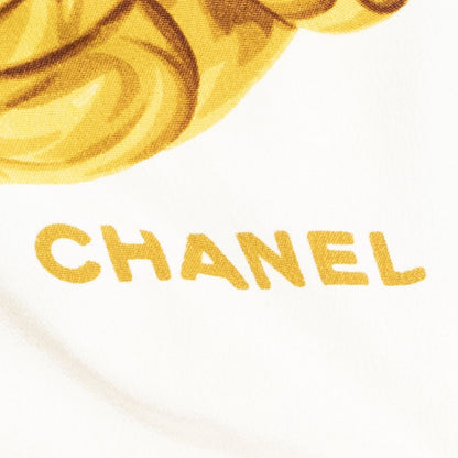 Chanel Scarf Royal Blue Gold Twill Silk — view 4