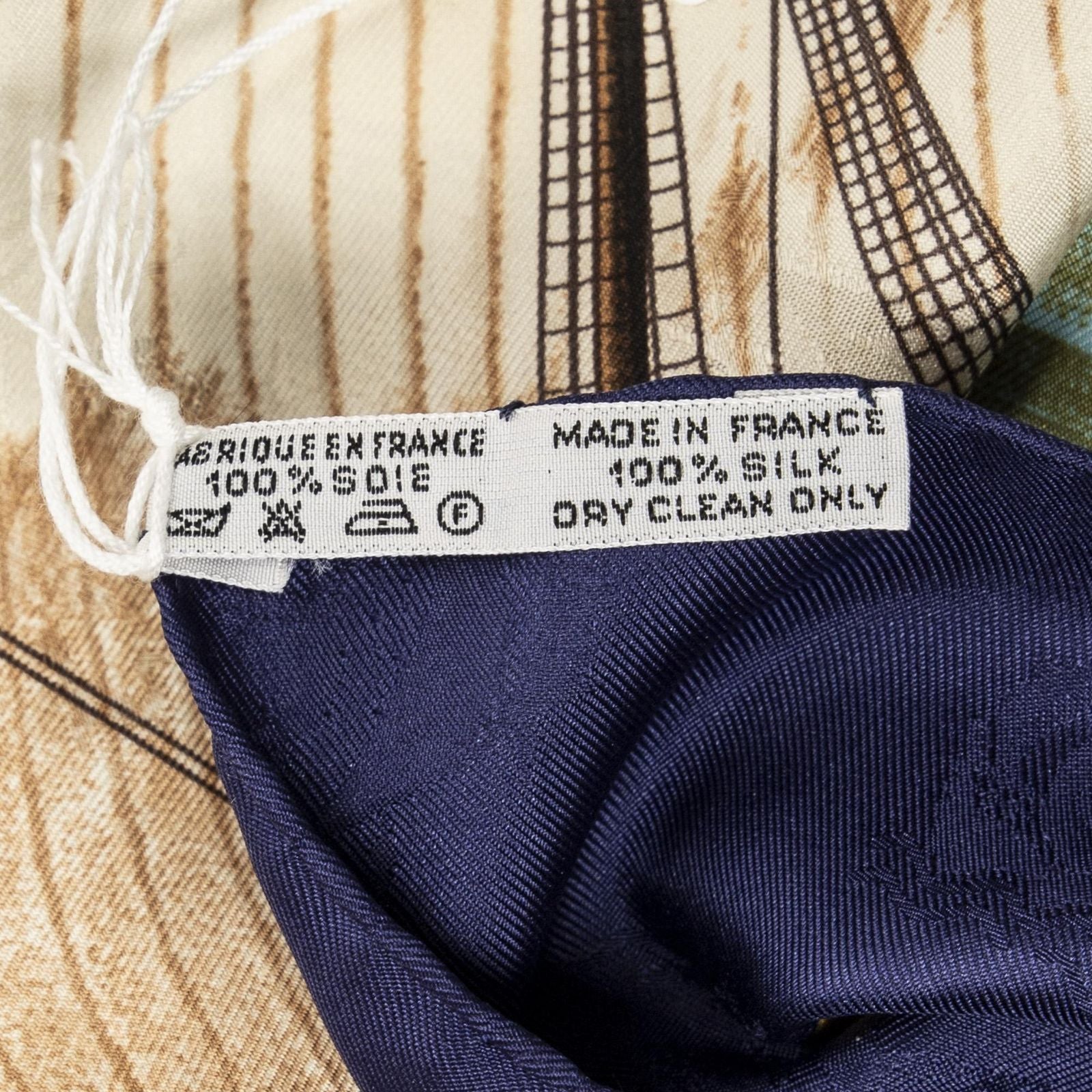 Hermes Scarf Blue Red Green 100% Jacquard Silk — view 5