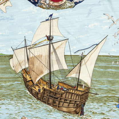Hermes Scarf Blue Red Green 100% Jacquard Silk — view 3