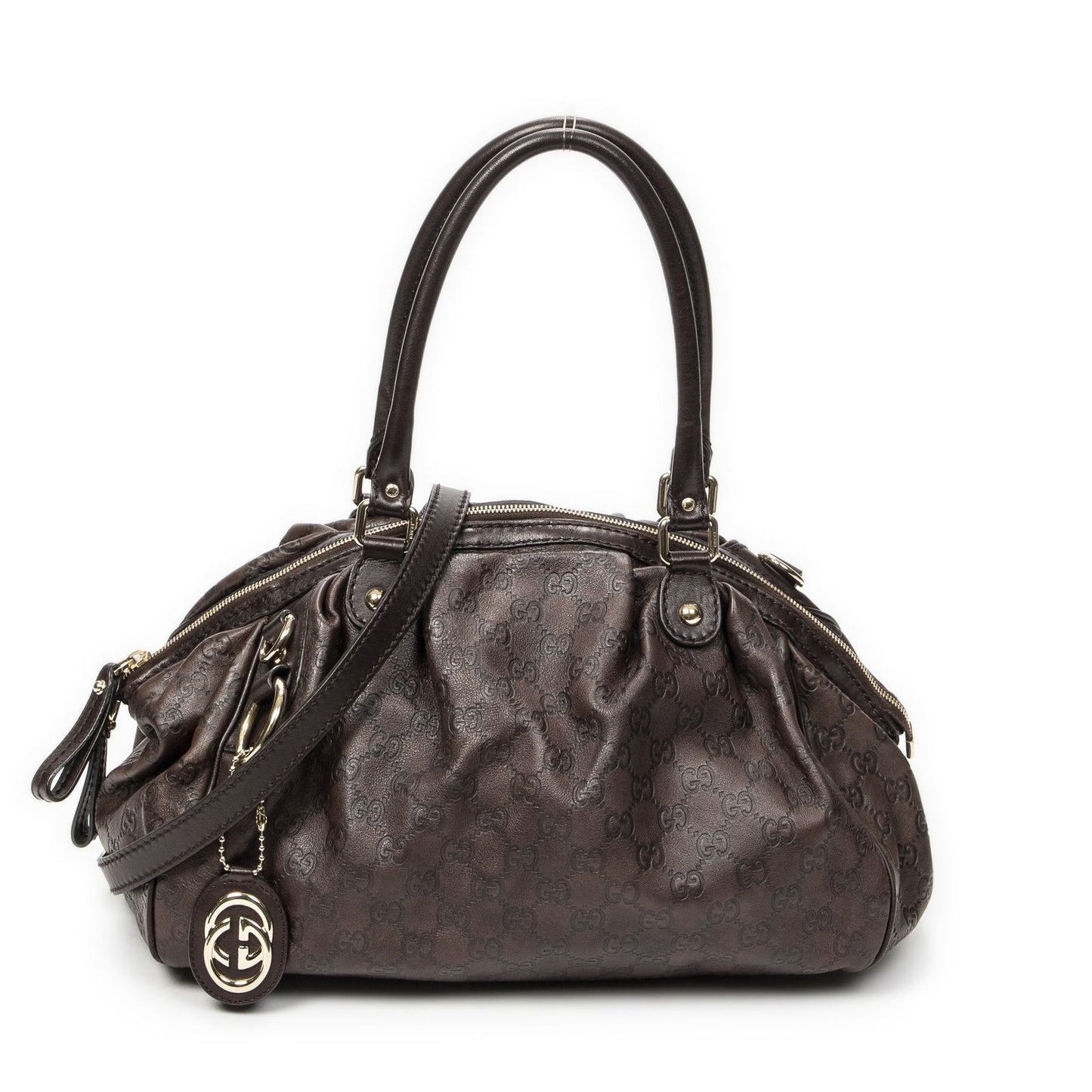 Gucci Ski Boston Dark Brown Guccissima Messenger