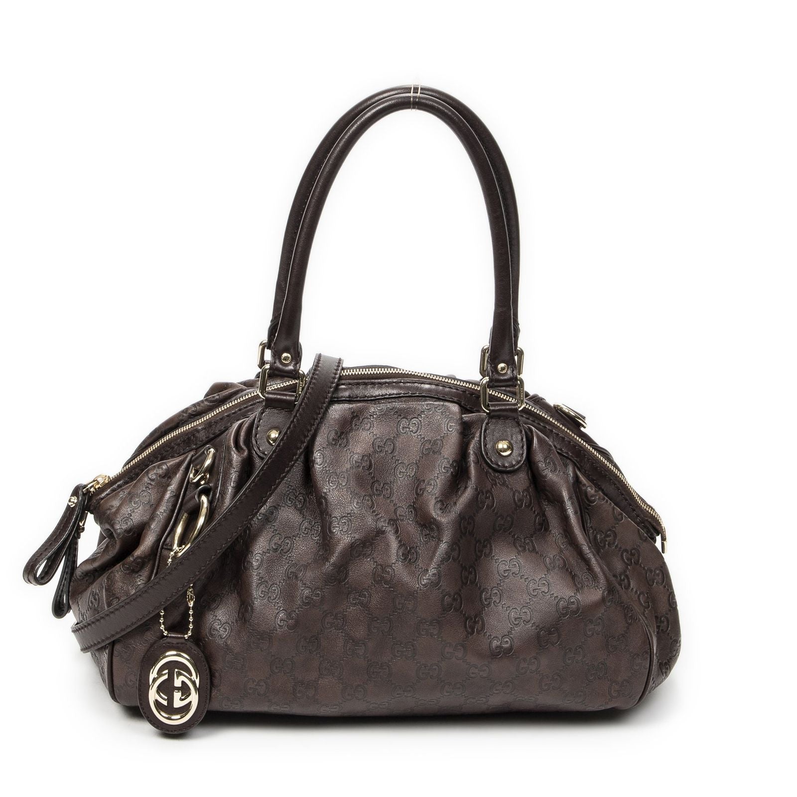 Gucci Ski Boston Dark Brown Guccissima Messenger