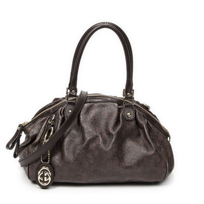 Gucci Ski Boston Dark Brown Guccissima Messenger