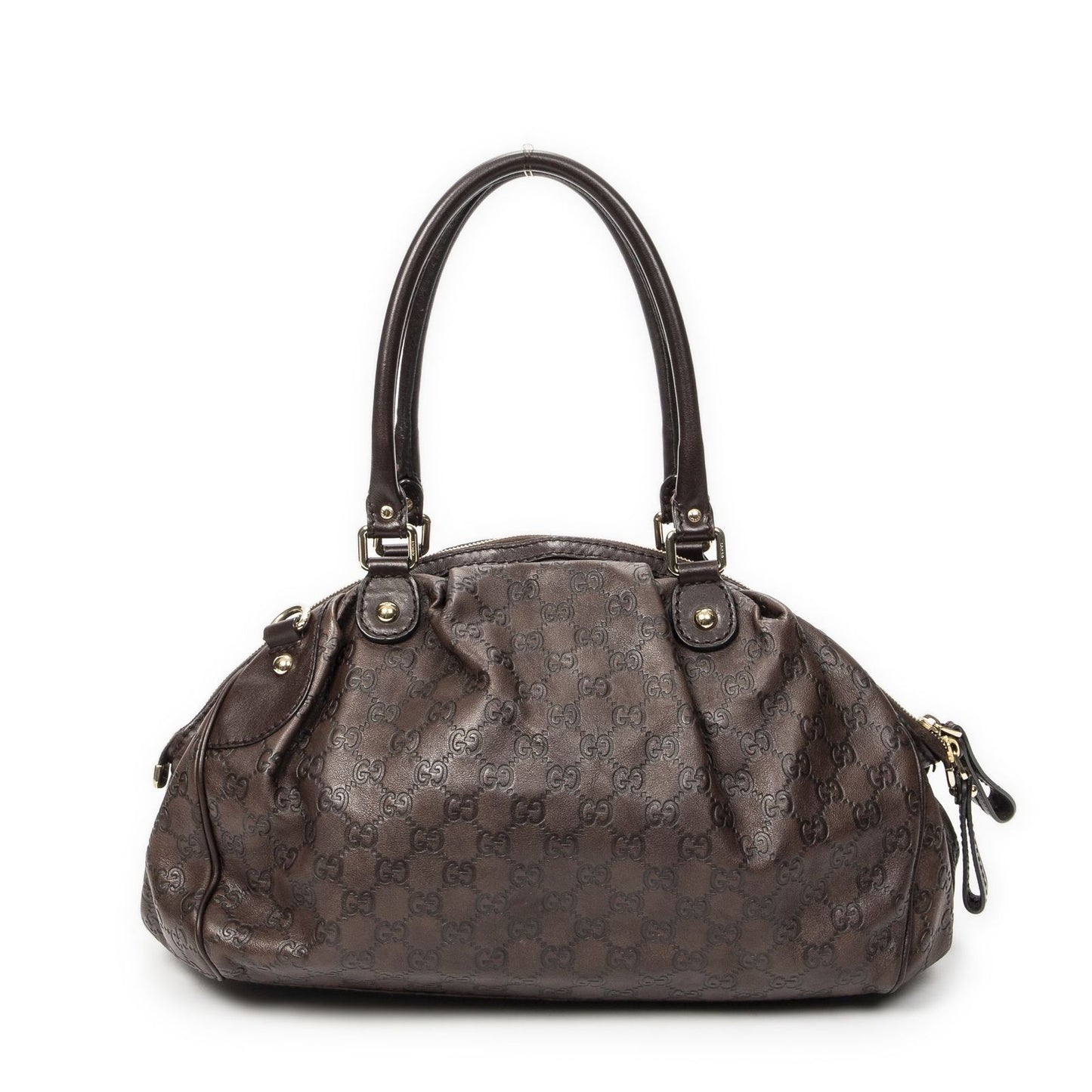 Gucci Ski Boston Dark Brown Guccissima Messenger — view 5
