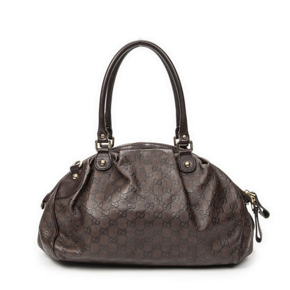 Gucci Ski Boston Dark Brown Guccissima Messenger — view 5