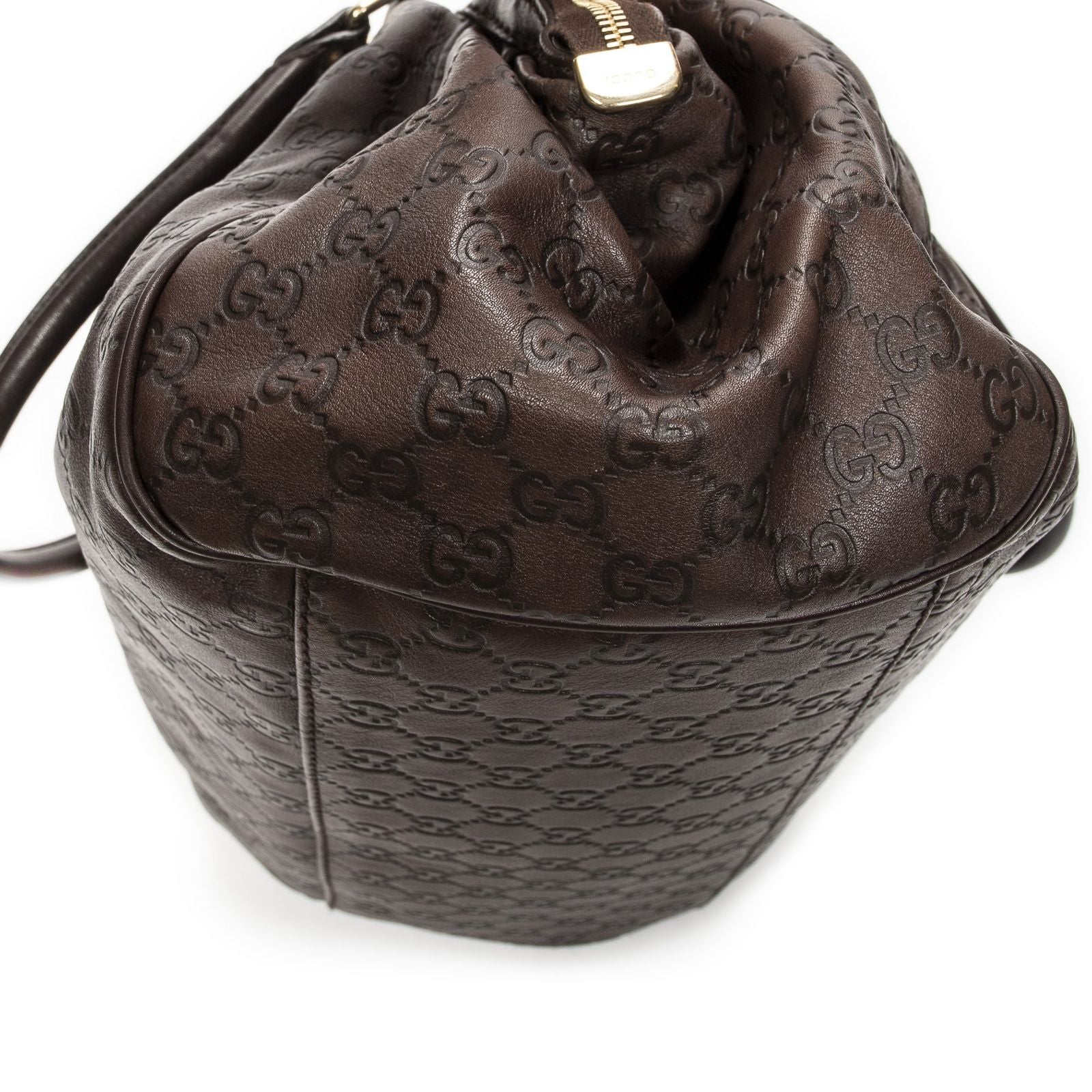Gucci Ski Boston Dark Brown Guccissima Messenger — view 8