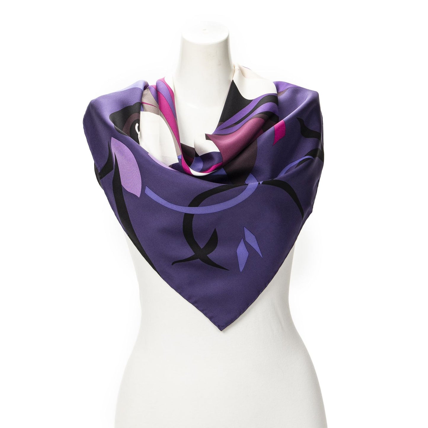 Chanel Scarf Purple Pink Silk