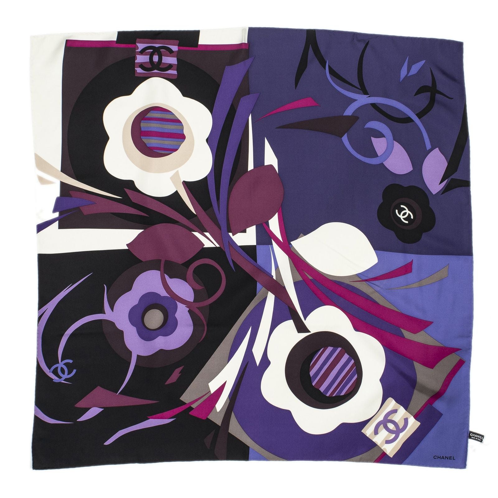 Chanel Scarf Purple Pink Silk — view 2