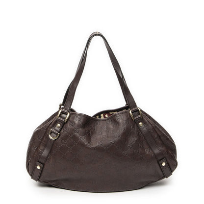 Gucci Abbey Hobo Diagonal Dark Brown Guccissima