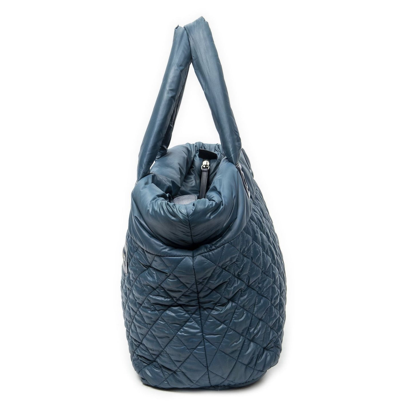 Chanel Small Coco Reversible Tote Dark Tea Quilted Nylon Canvas — view 3