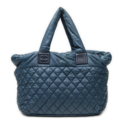Chanel Small Coco Reversible Tote Dark Tea Quilted Nylon Canvas — view 5