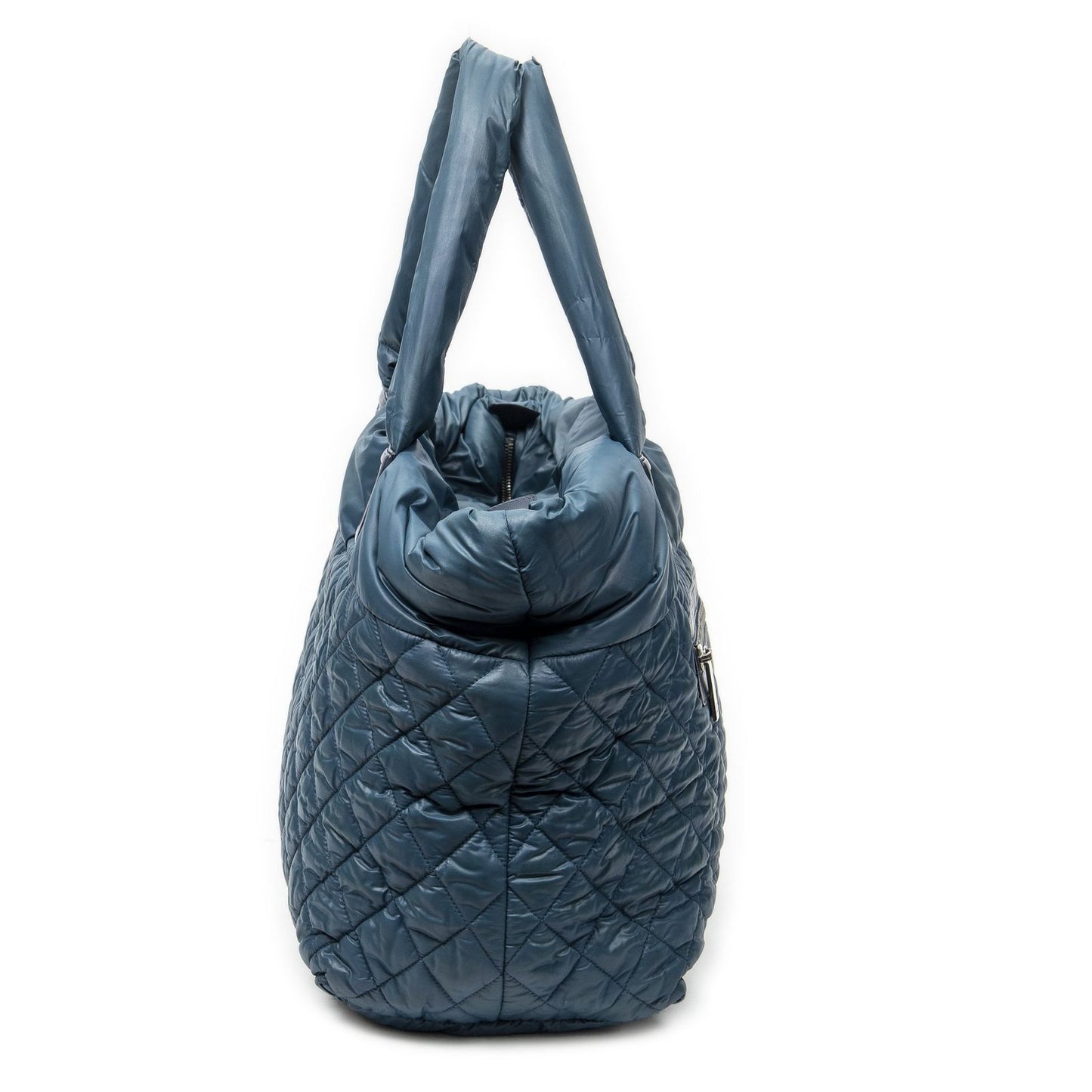Chanel Small Coco Reversible Tote Dark Tea Quilted Nylon Canvas — view 4