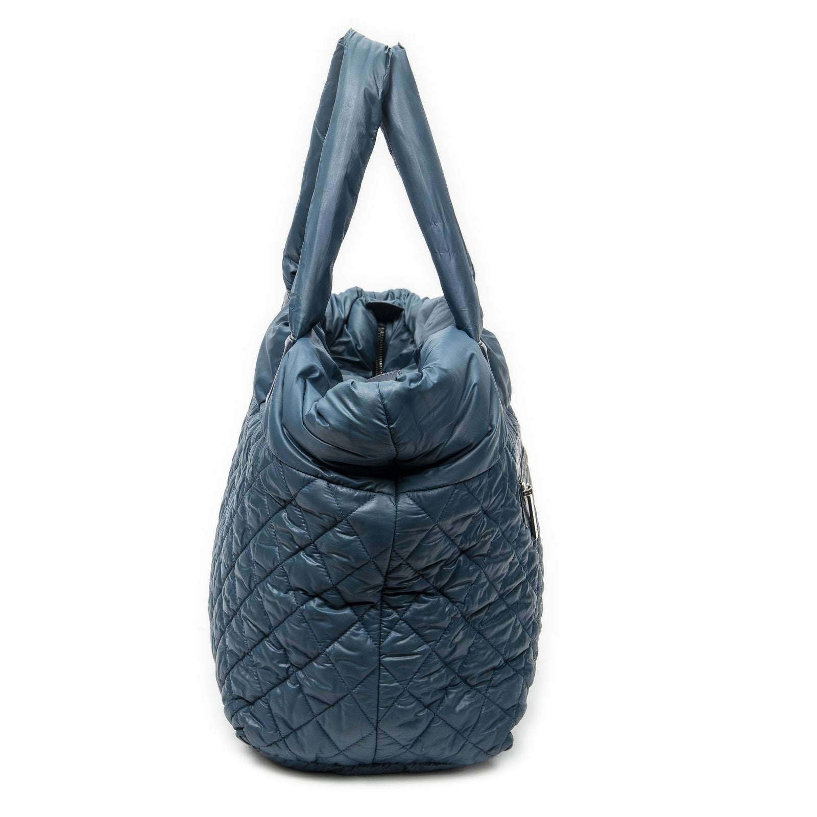 Chanel Small Coco Reversible Tote Dark Tea Quilted Nylon Canvas — view 4