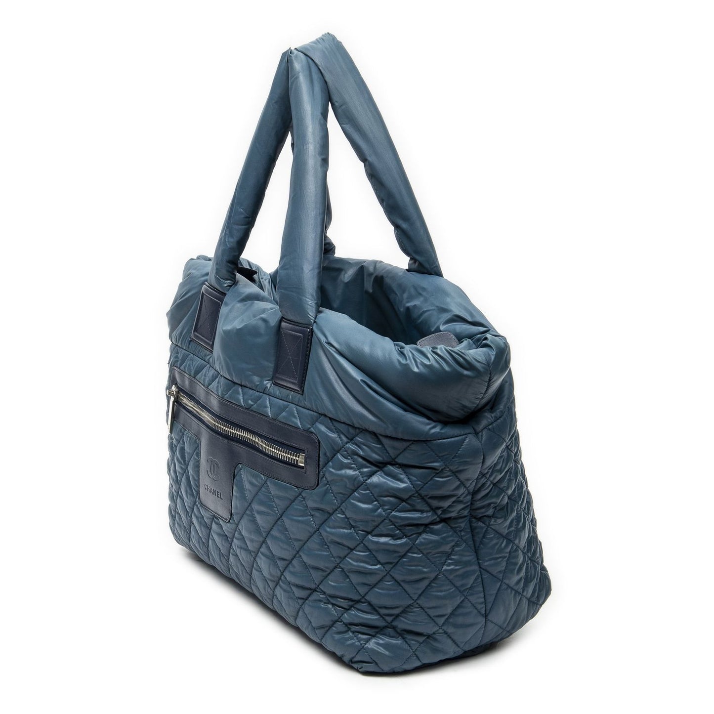 Chanel Small Coco Reversible Tote Dark Tea Quilted Nylon Canvas — view 2
