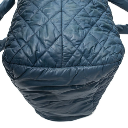 Chanel Small Coco Reversible Tote Dark Tea Quilted Nylon Canvas — view 8