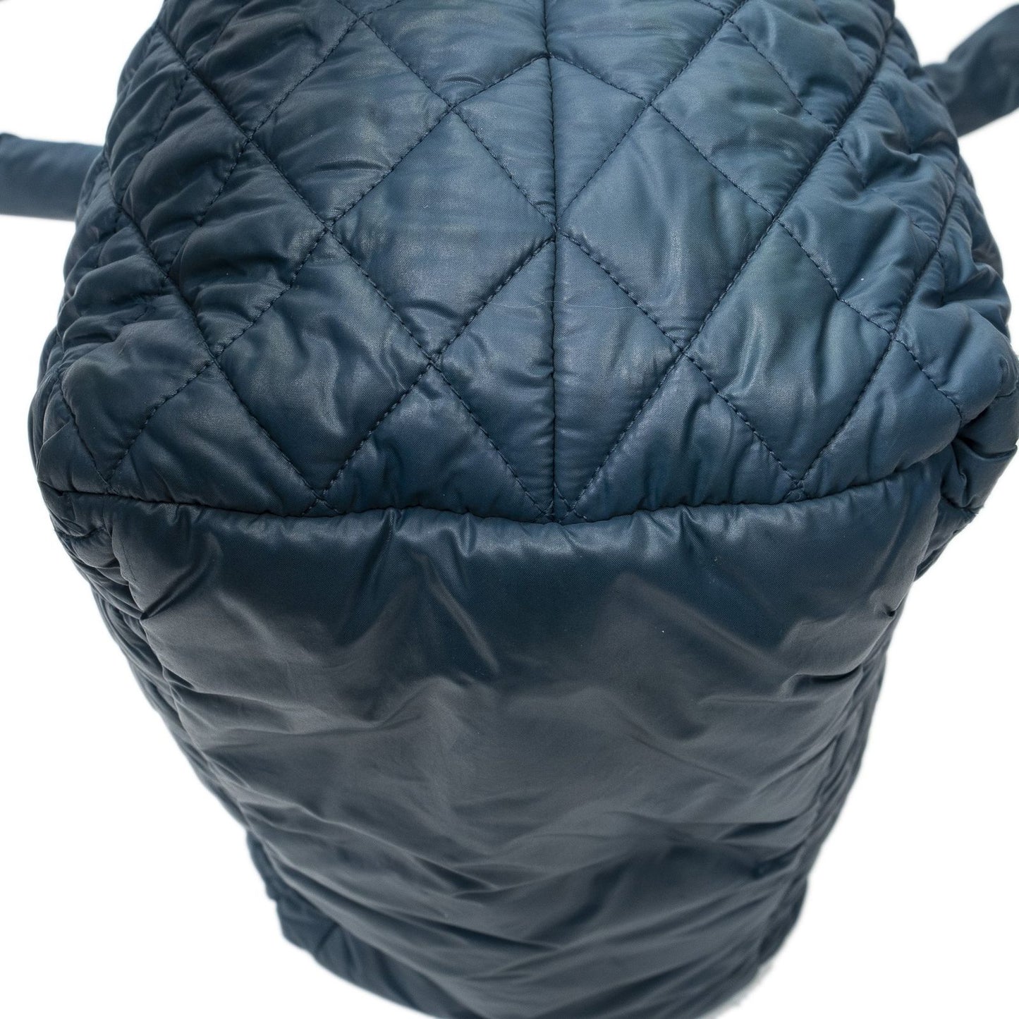 Chanel Small Coco Reversible Tote Dark Tea Quilted Nylon Canvas — view 7