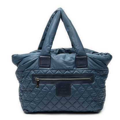 Chanel Small Coco Reversible Tote Dark Tea Quilted Nylon Canvas