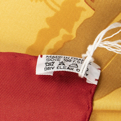 Hermes Scarf Red Orange Blue Silk — view 5