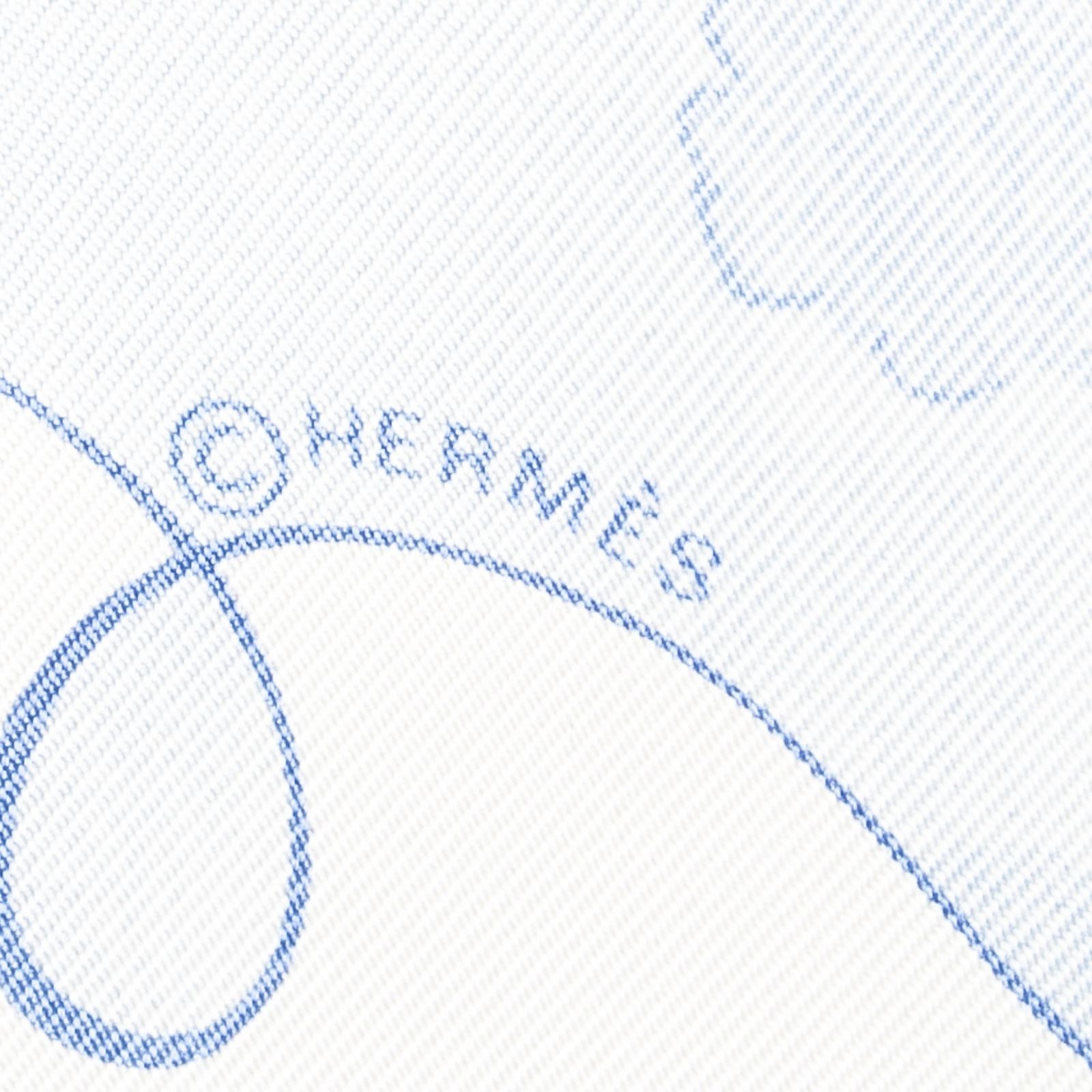 Hermes Scarf Ivory Light Blue Silk — view 4