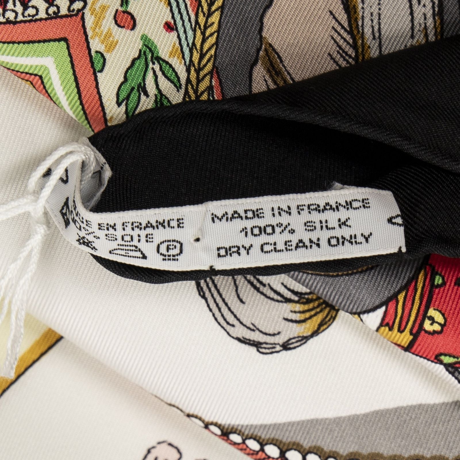 Hermes Scarf Black Red Green Silk — view 5