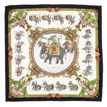 Hermes Scarf Black Red Green Silk — view 2
