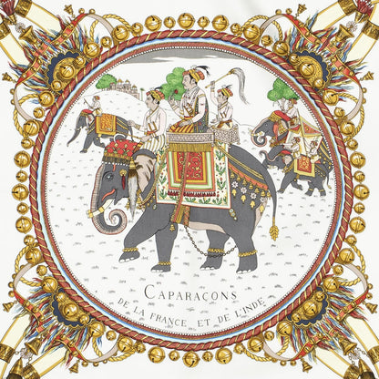 Hermes Scarf Black Red Green Silk — view 3