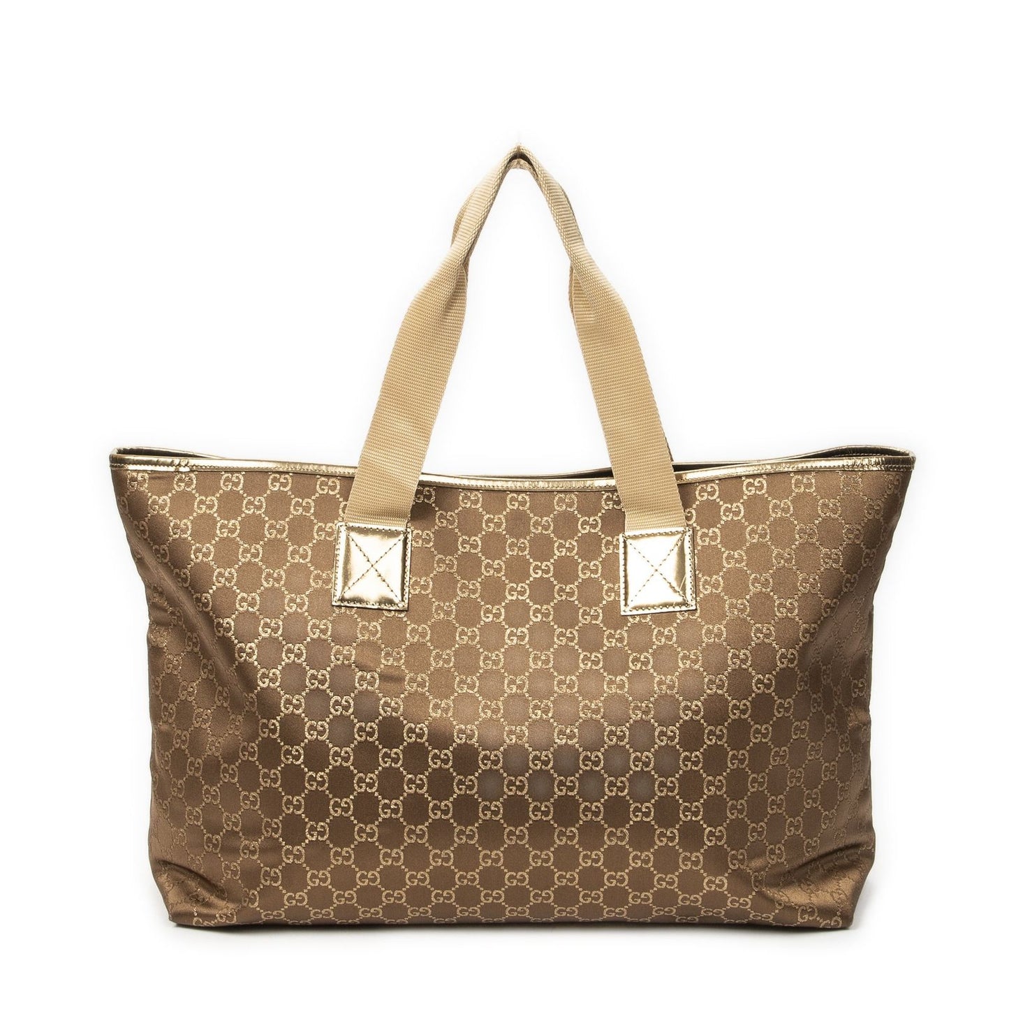 Gucci Large Web Oriental Tote Gold GG Satin Canvas — view 5