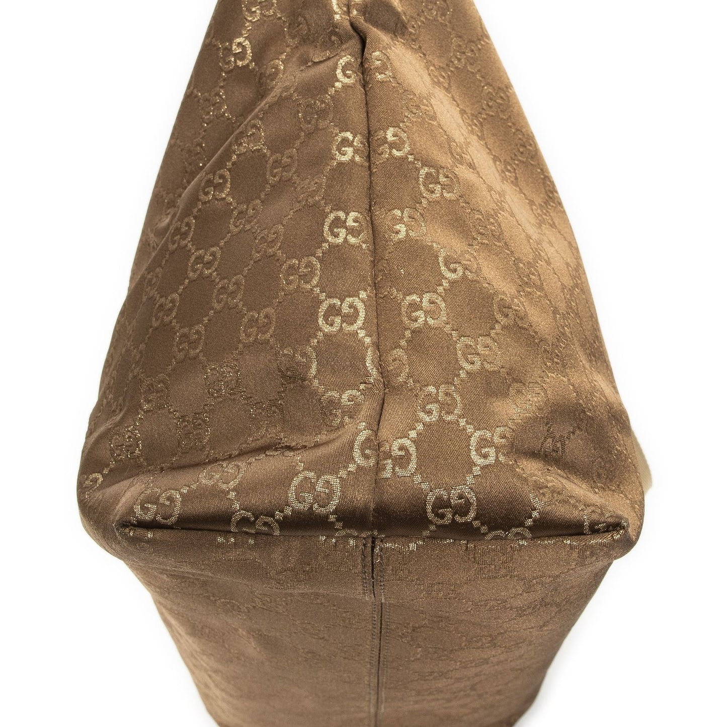 Gucci Large Web Oriental Tote Gold GG Satin Canvas — view 8