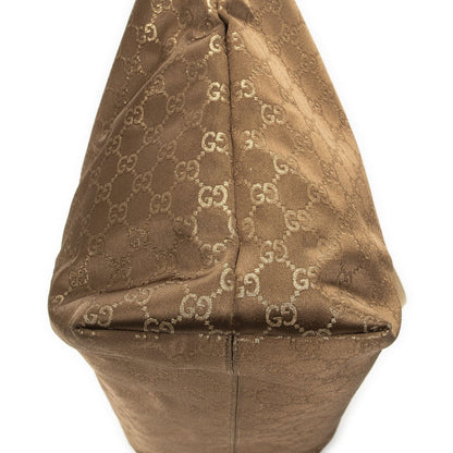 Gucci Large Web Oriental Tote Gold GG Satin Canvas — view 8
