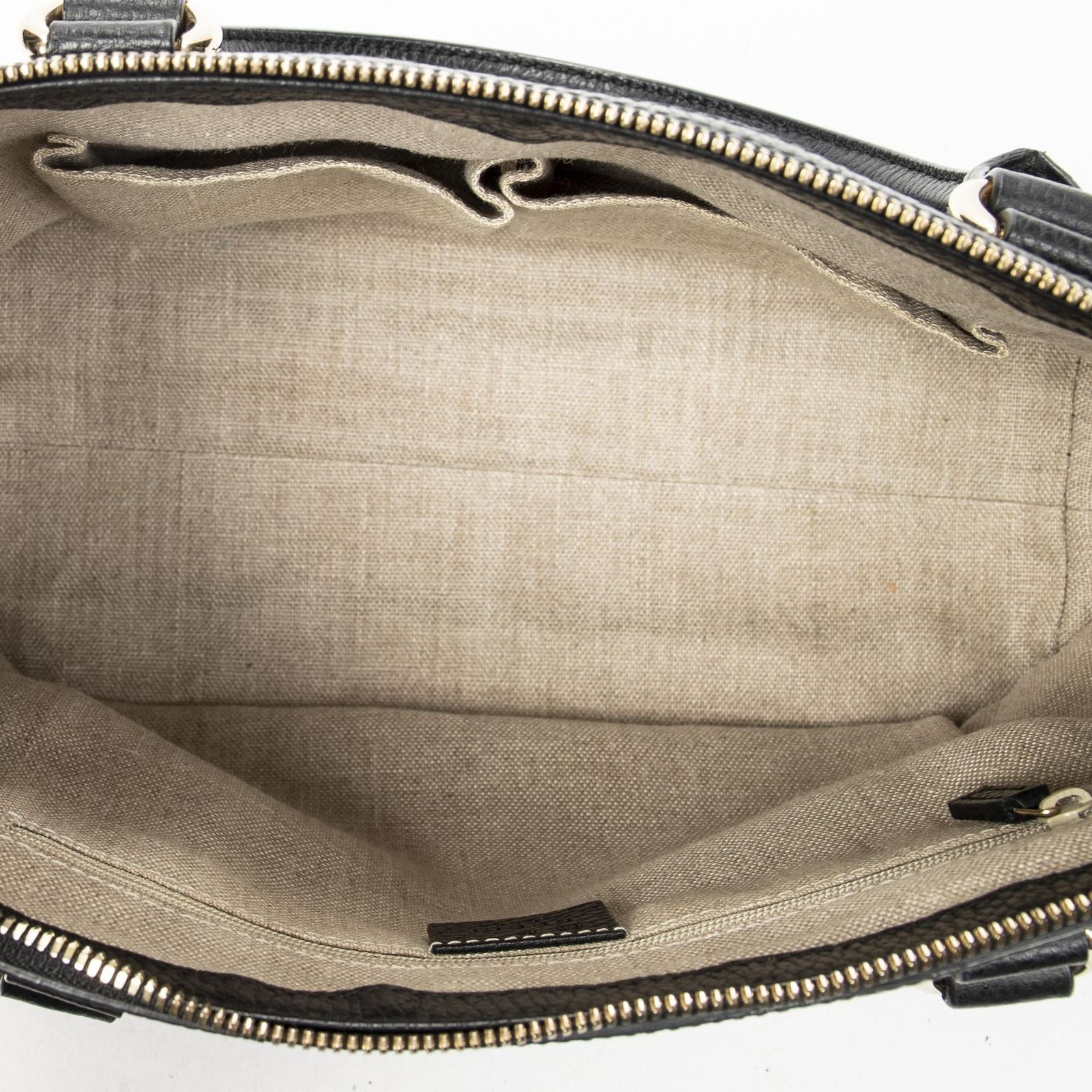 Gucci Convertible Zip Tote Black Gray Calfskin Leather — view 9