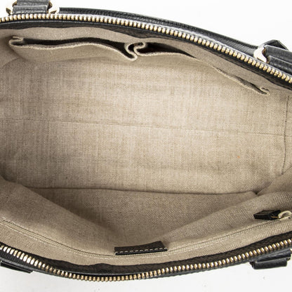 Gucci Convertible Zip Tote Black Gray Calfskin Leather — view 9