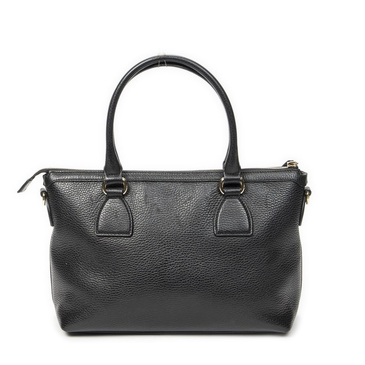 Gucci Convertible Zip Tote Black Gray Calfskin Leather — view 5