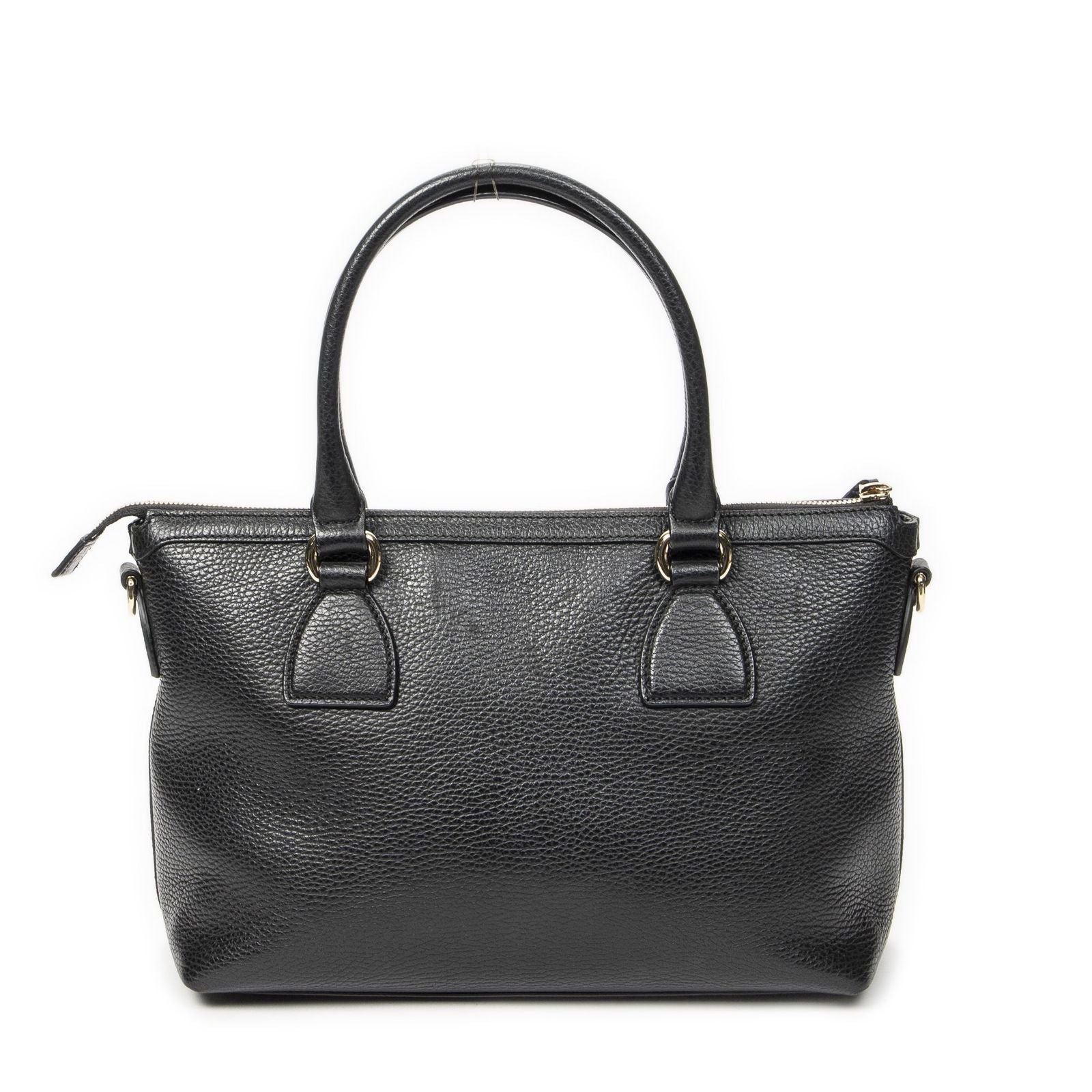 Gucci Convertible Zip Tote Black Gray Calfskin Leather — view 5