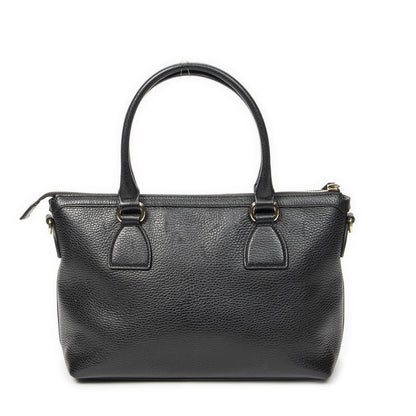 Gucci Convertible Zip Tote Black Gray Calfskin Leather — view 5