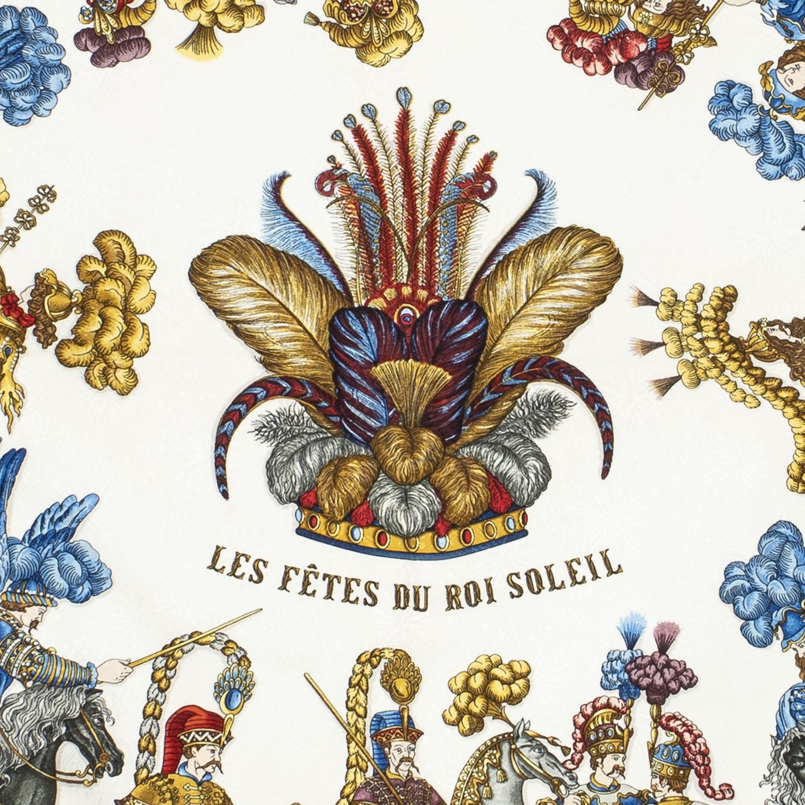 Hermes Scarf Red Ivory 100% Gold Jacquard Silk — view 3