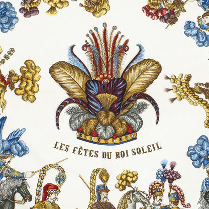 Hermes Scarf Red Ivory 100% Gold Jacquard Silk — view 3