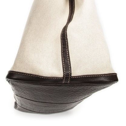 Hermes Garden Party Dark Brown Beige Toile — view 7